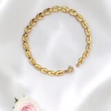 Arany Karláncok 14 karátos Karkötő , levél díszes sárga arany karlánc (Nr.37) webshop