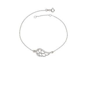 Arany Karláncok 14 karátos Karlánc , Fehér arany angyalszárnyas köves karkötő (Nr.61) webshop